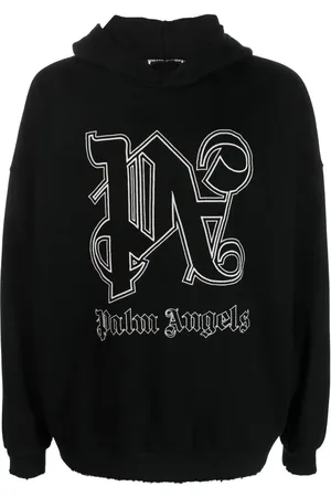 Palm Angels Logo-embroidered cotton hoodie
