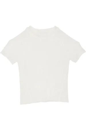 FLEUR DU MAL Pointelle-knit lace T-shirt