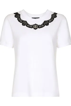 Dolce & Gabbana DG-logo lace-detail T-shirt