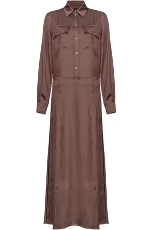 Pinko Long-sleeve satin maxi dress
