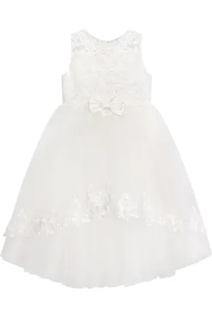 Sarah Louise Floral-lace tulle long dress