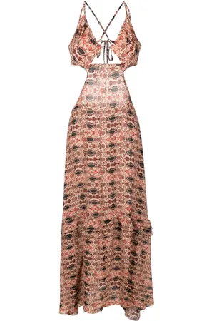 AMIR SLAMA Floral-print cut-out dress