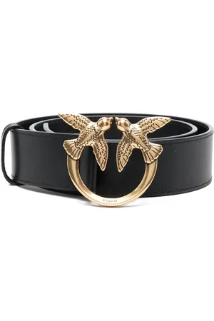 Pinko Love Berry logo-plaque leather belt