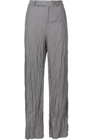 Uma Raquel Davidowicz Crinkled-finish high-waisted trousers