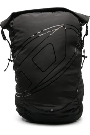 Diesel Mesh-panel logo-print backpack