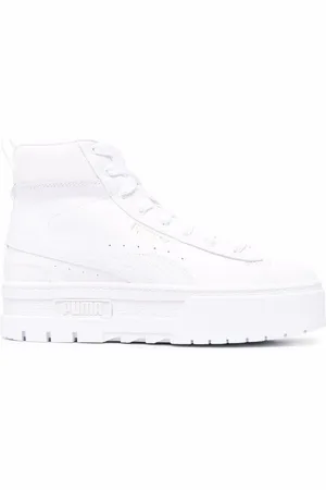 PUMA Logo-print chunky high-top leather sneakers