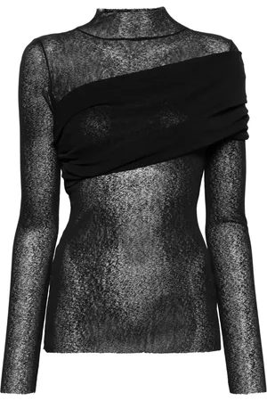 Atu Body Couture X Rue Ra pleat-detail semi-sheer top