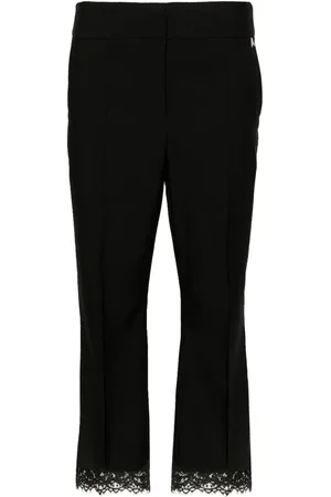 Twin-Set Lace-trim cropped trousers