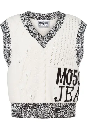 Moschino Intarsia-knit logo top