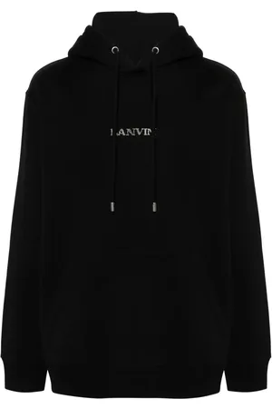 Lanvin Logo-embroidered cotton hoodie