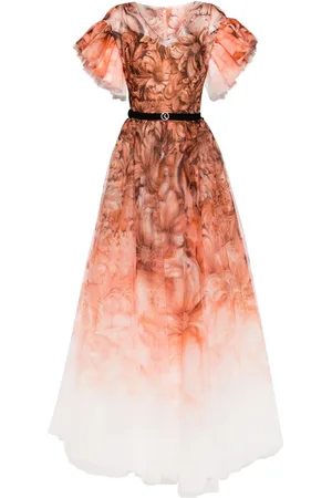 Saiid Kobeisy Printed tulle gown