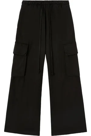 Palm Angels Wide-leg cotton cargo trousers