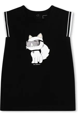 Karl Lagerfeld Ikonik Choupette-print cotton dress