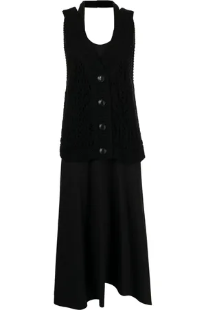 GOEN.J Crochet-panel layered dress