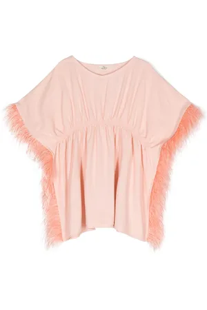 Le pandorine Feather-trimmed dress