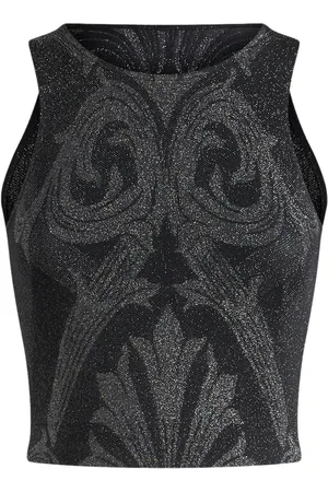 Etro Metallic-effect jacquard tank top