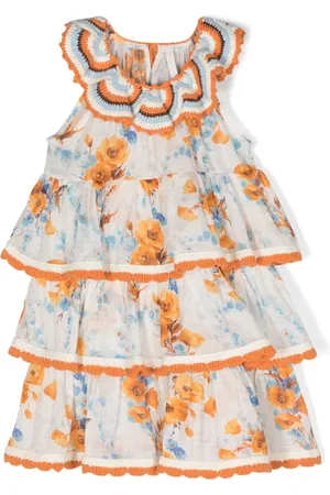 ZIMMERMANN Knitted-detail floral-print dress