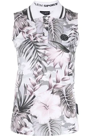 Philipp Plein Floral sleeveless polo shirt