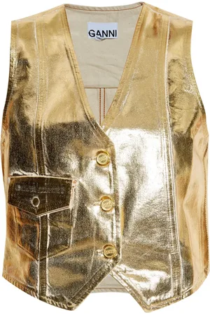 Ganni Metallic organic cotton vest