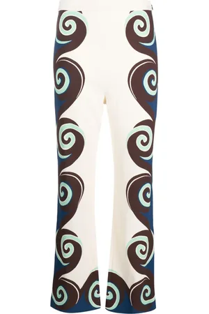 La DoubleJ Stretch geometric-print trousers