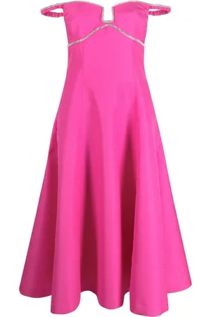 Self-Portrait Off-shoulder flared midi dress