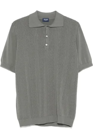 DRUMOHR Pointelle-knit polo shirt