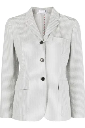 Thom Browne Striped seersucker single-breasted blazer