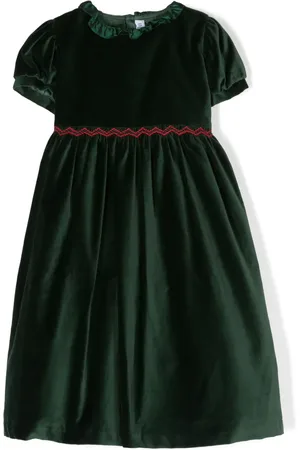 SIOLA Velvet-effect embroidered-detail dress