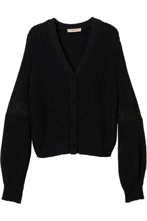 Twin-Set Lace-panel knitted cardigan