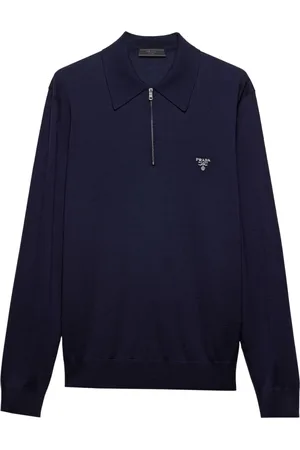 Prada Long-sleeve wool polo shirt