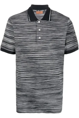 Missoni Horizontal-stripe knitted polo shirt