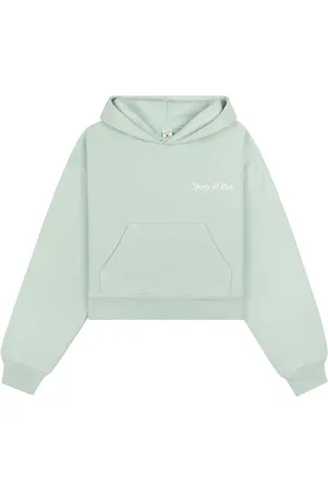 Sporty & Rich Logo-embroidered cropped hoodie