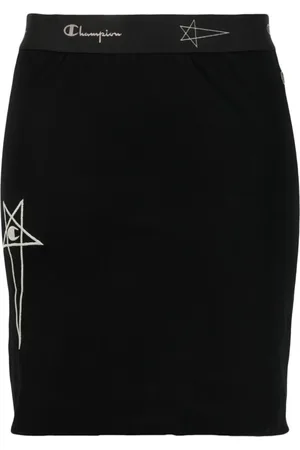 Rick Owens Elasticated logo-waistband skirt