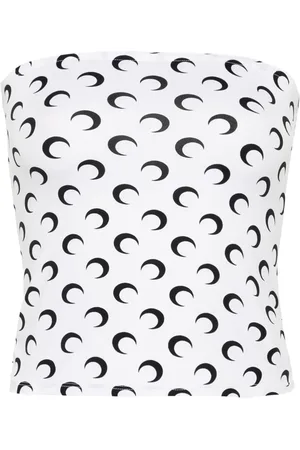 Marine Serre Crescent Moon-print tube top
