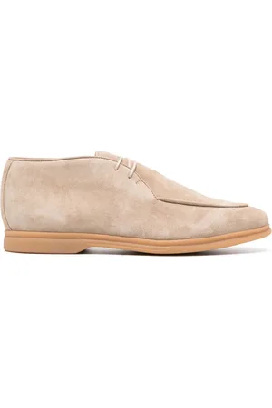 ELEVENTY Almond-toe suede derby shoes