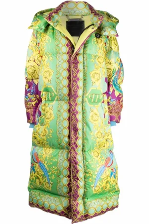 Philipp Plein Baroque-print long padded jacket