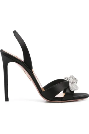 Aquazzura 105mm Very Bow Tie Crystal sandals