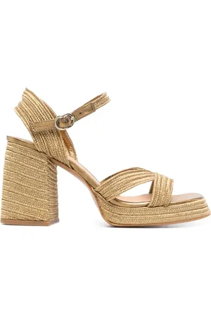 CASTA Interwoven metallic slingback sandals