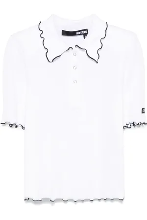 ROTATE Ribbed polo top