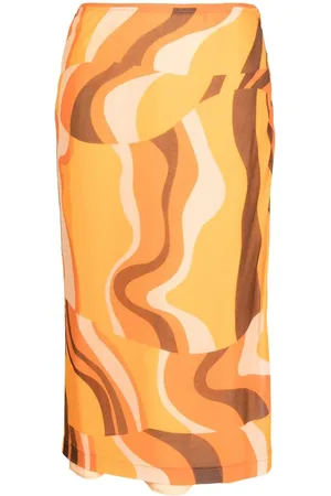 REJINA PYO Mirren abstract-pattern midi skirt