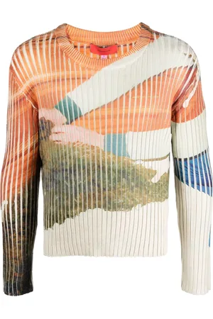 ECKHAUS LATTA Graphic-print ribbed jumper