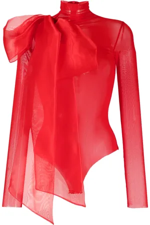 Atu Body Couture Semi-sheer bow-detail bodysuit