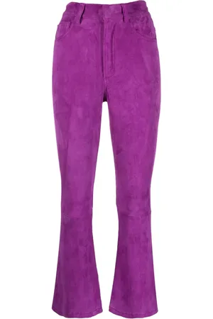 Paula Zircon suede flared trousers