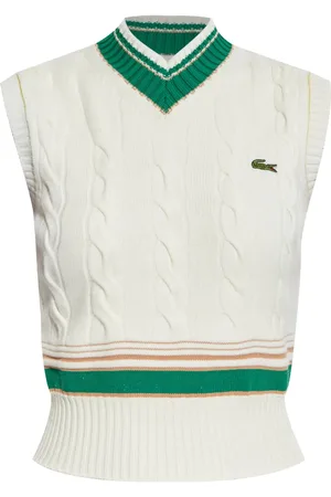 Lacoste Logo-embroidered cable-knit top