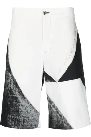 Alexander McQueen Abstarct-print cotton Bermuda shorts
