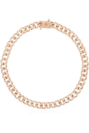 Shay 18kt rose gold and diamond mini 7 inch link bracelet