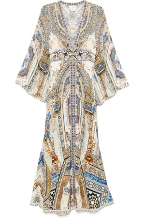 Camilla Shirred-detail maxi dress