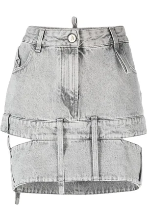The Attico Cut-out denim mini skirt
