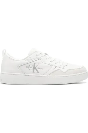 Calvin Klein Debossed-logo leather trainers