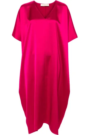 BLANCA Satin shift midi dress